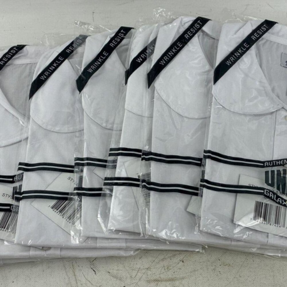 Lot of 7 Girls Galaxy White School Uniform Collared Shirts Size 18 short Sleeve